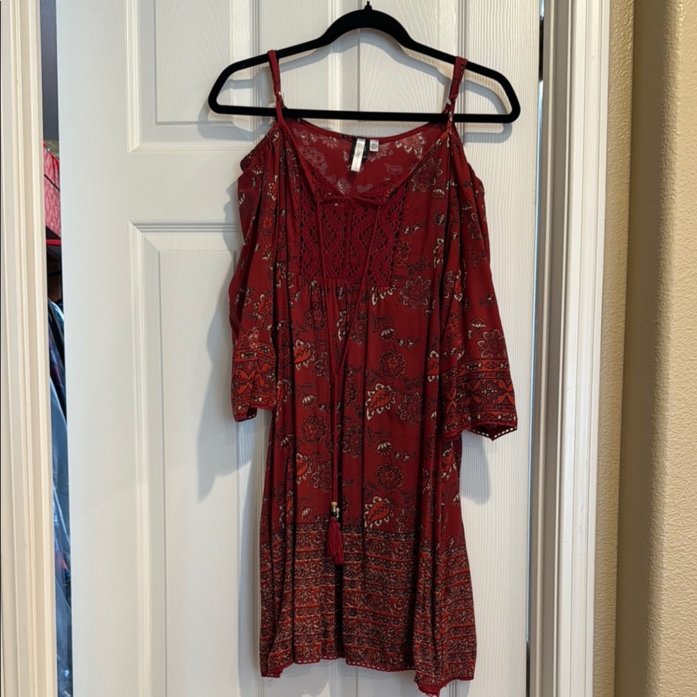Women's Red Floral Mini Dress